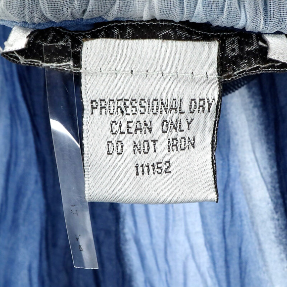 Alberto Makali Top Womens Small Blue Crinkle Fabric Stretch Blouse Sleeveless - Picture 9 of 12